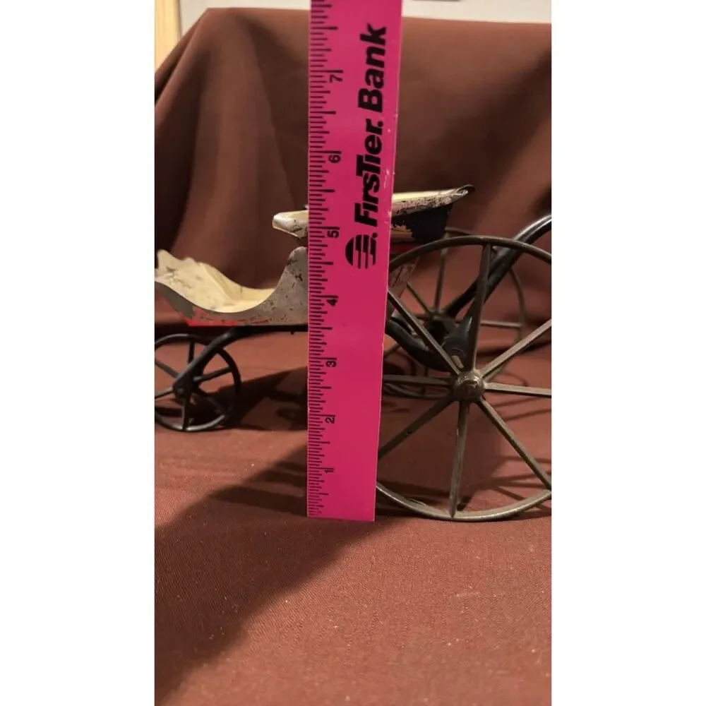 Vintage Wagon Carriage Metal 3 Wheels